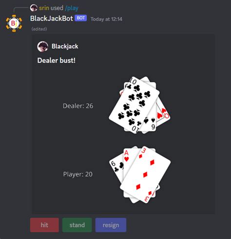 blackjack bot discord|blackjack discord bot commands.
